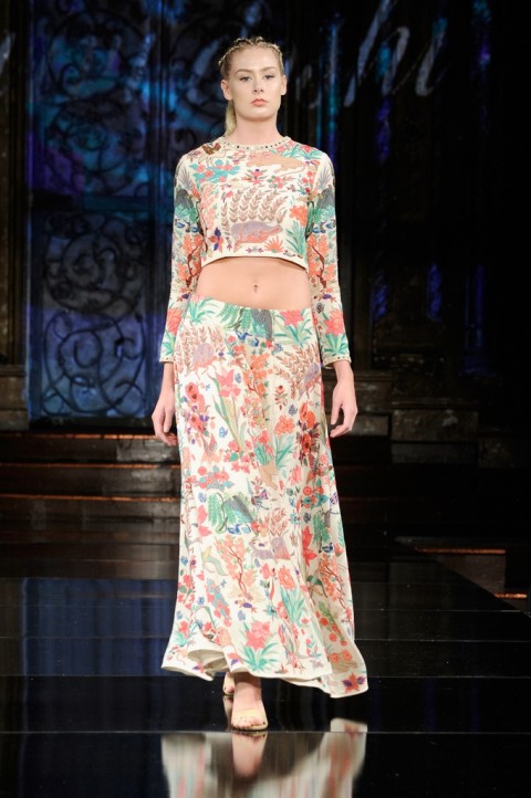 Hand Aari Embroidered Crop Top and Skirt