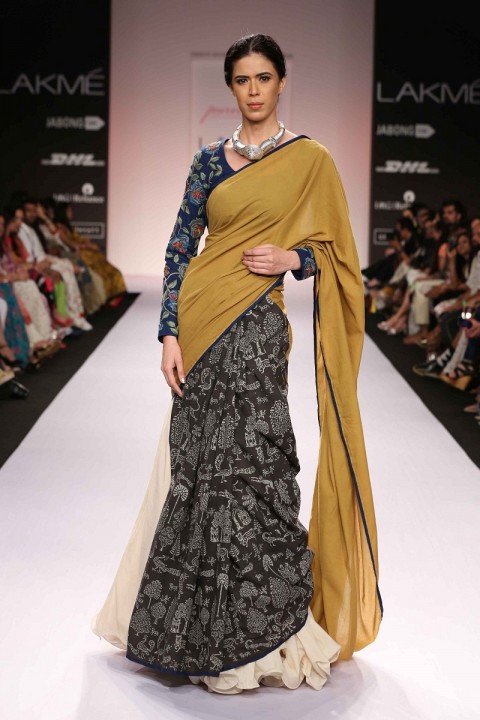 Wrap Around Sari with Embroidered Blouse