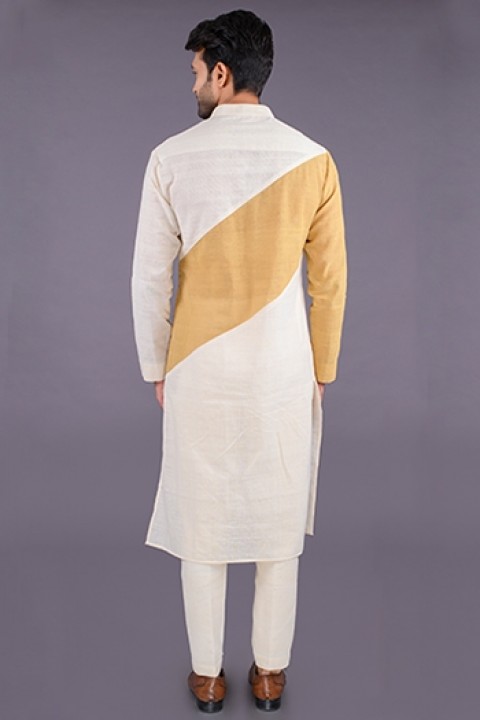 Handwoven colour block kurta