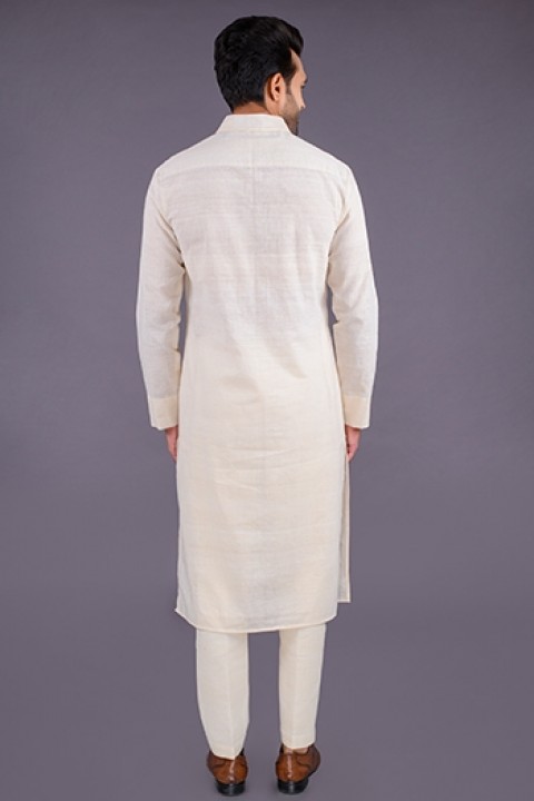 Off-white handwoven kurta