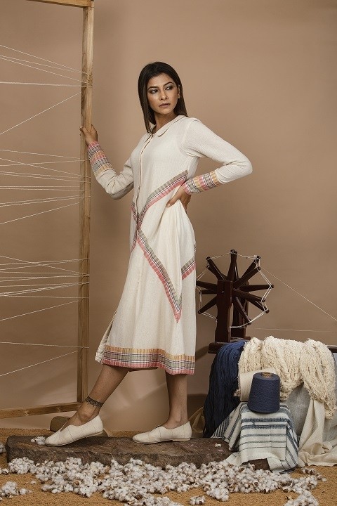 Kala cotton dress with cross salvage 