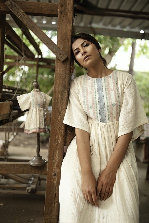 Kora kala cotton empire line dress