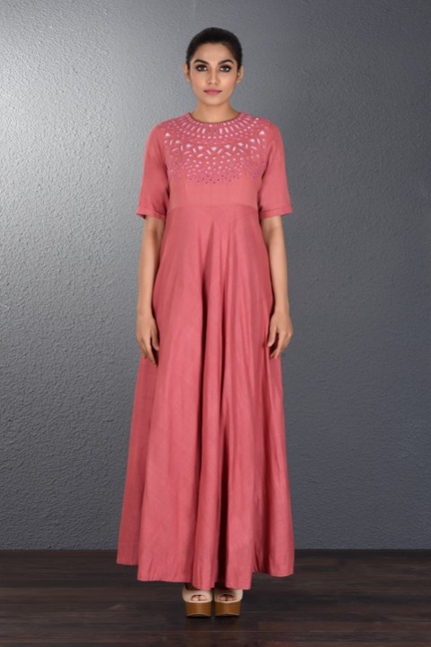 Pink Handwoven Mirror Dress