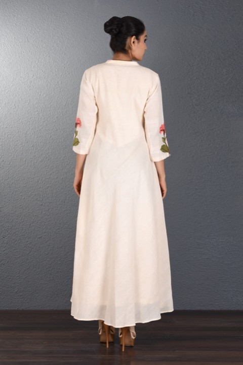 Off White Double Cowl Dress