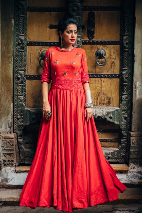 Red Handwoven Dress