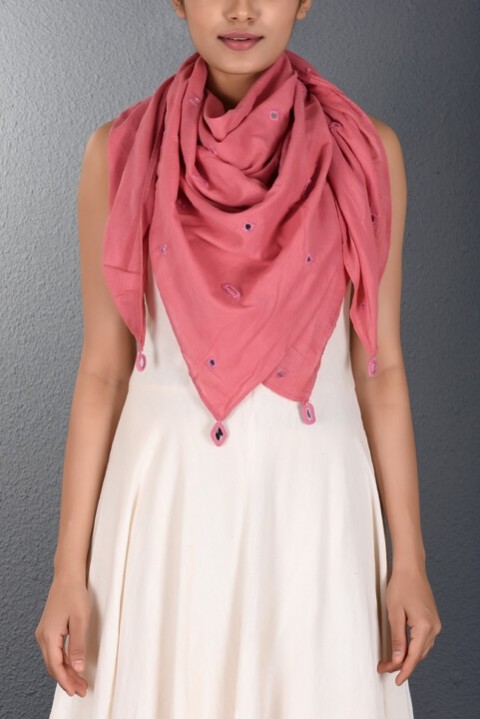 Pink Scattered Mirror Stole